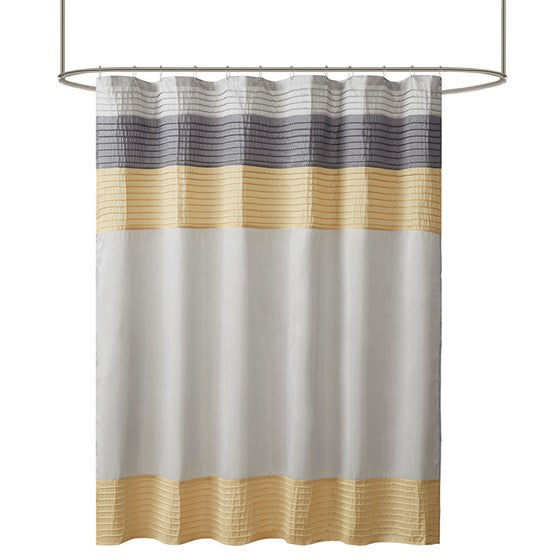 Amherst Faux Silk Shower Curtain (Yellow)