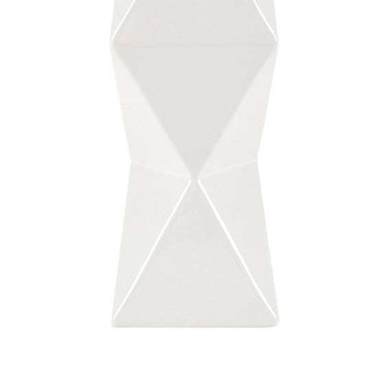 Kenlyn Geometric Ceramic Table Lamp (White)