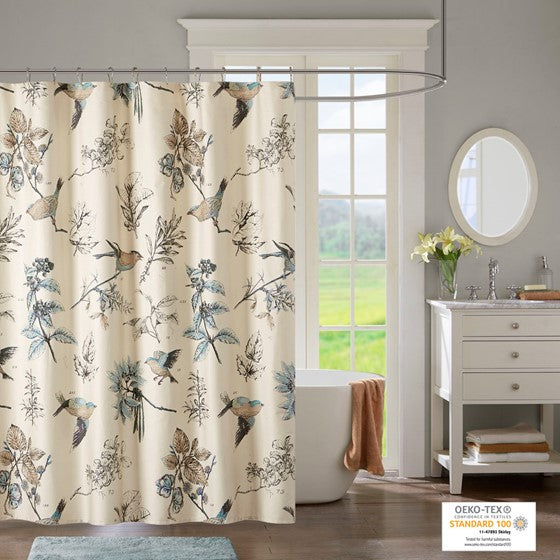 Quincy Printed Cotton Shower Curtain (Low Stock)