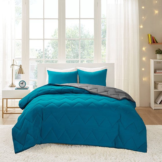 Trixie Reversible Comforter Mini Set (Teal)