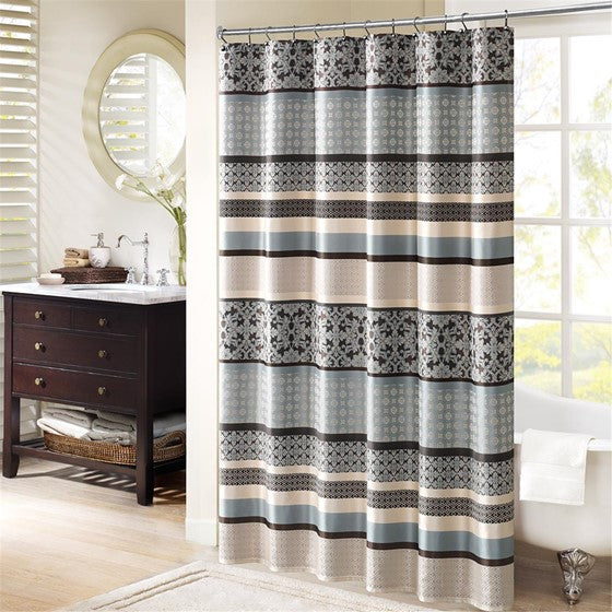Princeton Jacquard Shower Curtain (Blue)
