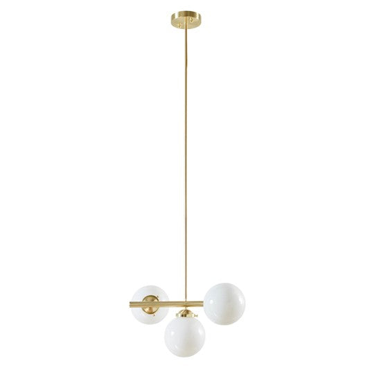 Aurelia 3-Light Chandelier with Frosted Glass Globe Bulbs