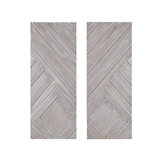 Ash Carved Wood 3 Piece Set Wall Decor