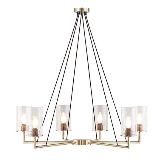 Trenton 6-Light Chandelier with Cylinder Glass Shades
