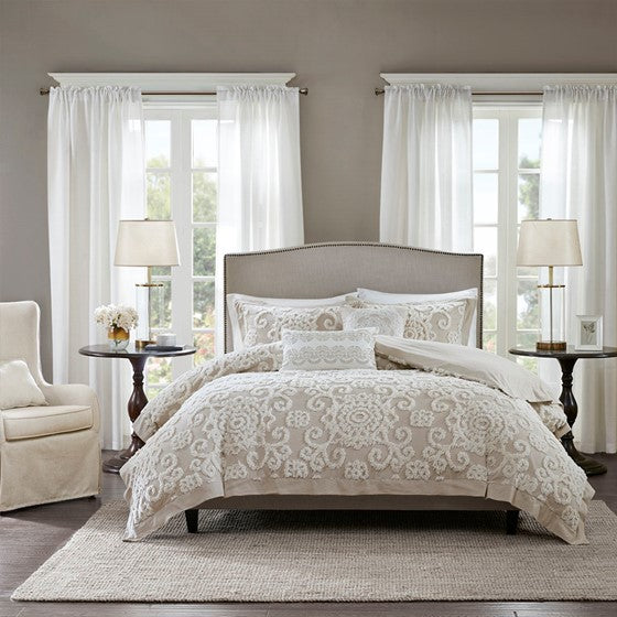 Suzanna Cotton Comforter Mini Set (Taupe) (Low Stock ETA 06/27/2023)