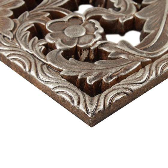 Bronze Botanical Panel Carved Wall Decor 2 Piece Set (ETA 03/08/2023)