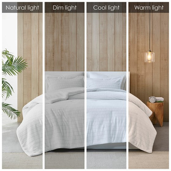 Laurie Plush to Sherpa Comforter Set (Ivory)