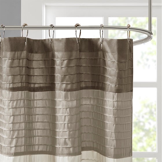 Amherst Faux Silk Shower Curtain (Natural)
