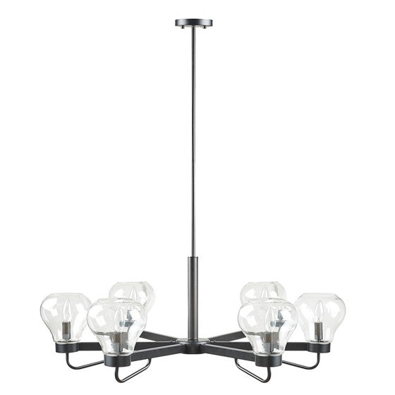 Devon 6-Light Chandelier with Bowl Shaped Glass Shades