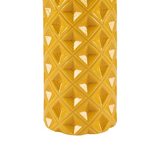 Macey Geometric Ceramic Table Lamp (Yellow)