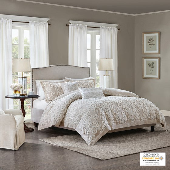 Suzanna Cotton Comforter Mini Set (Taupe) (Low Stock ETA 06/27/2023)