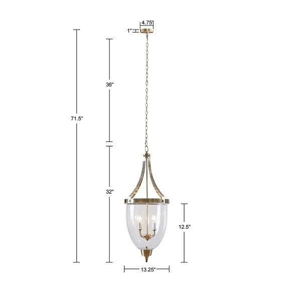 Camden 4-Light Glass Bowl Shaped Chandelier