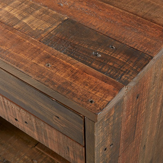 Renu Solid Light Brown Wood Nightstand