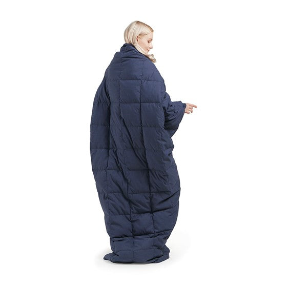 Hadly Goose Feather and Down Wearable Throw (Indigo)