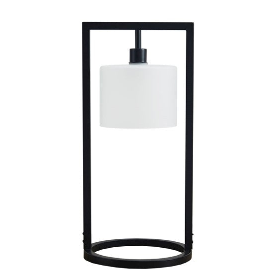 Kittery Metal Table Lamp with Glass Drum Shade
