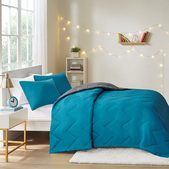 Trixie Reversible Comforter Mini Set (Teal)