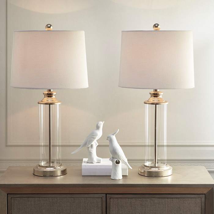 Clarity Table Lamp set of 2 (Silver)