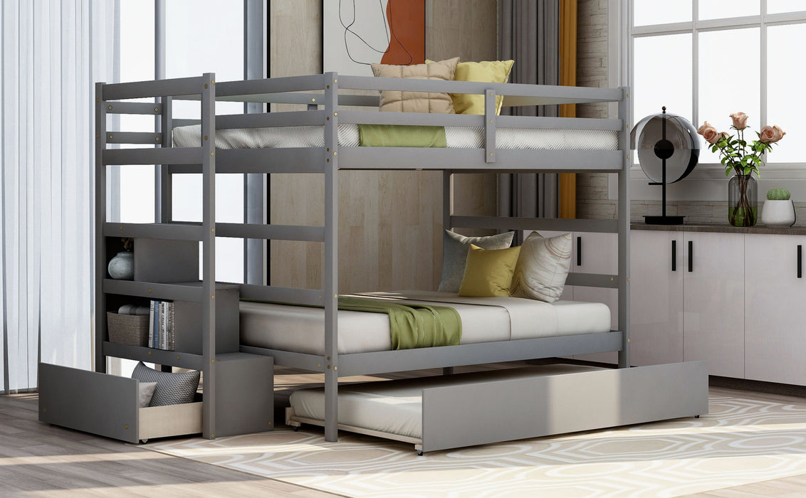 Simple Living Full over Full Bunk Bed with Twin Size Trundle