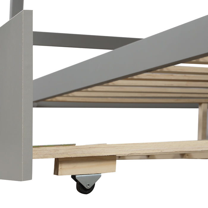 Simple Living Full over Full Bunk Bed with Twin Size Trundle