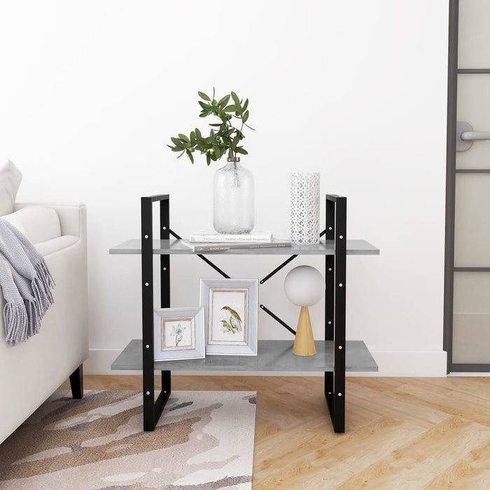 2-Tier Book Cabinet Concrete Gray 31.5"x11.8"x27.6" Chipboard