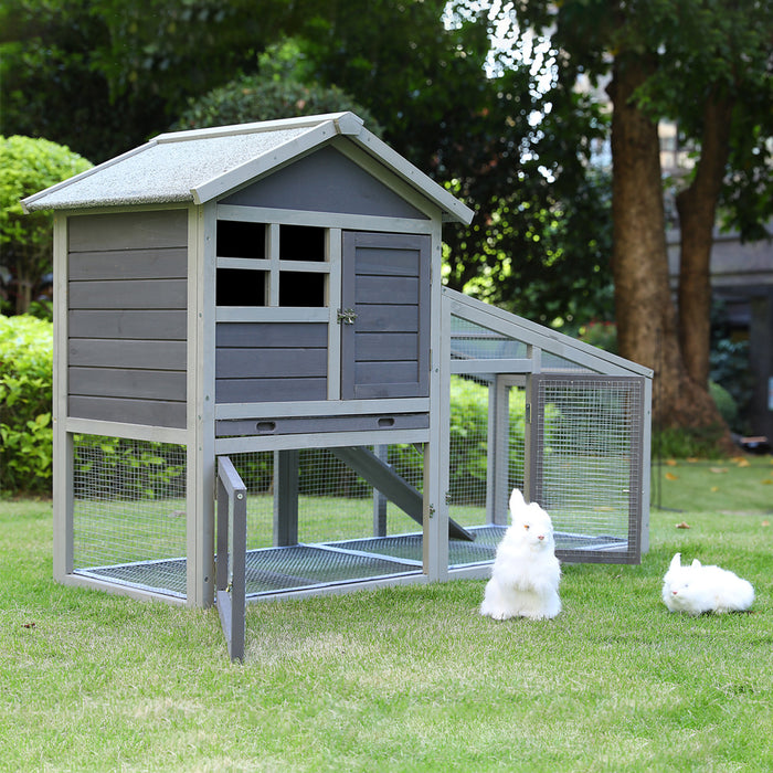 Rabbit Hutch Indoor and Outdoor Rabbit Removable Bottom Wire Mesh