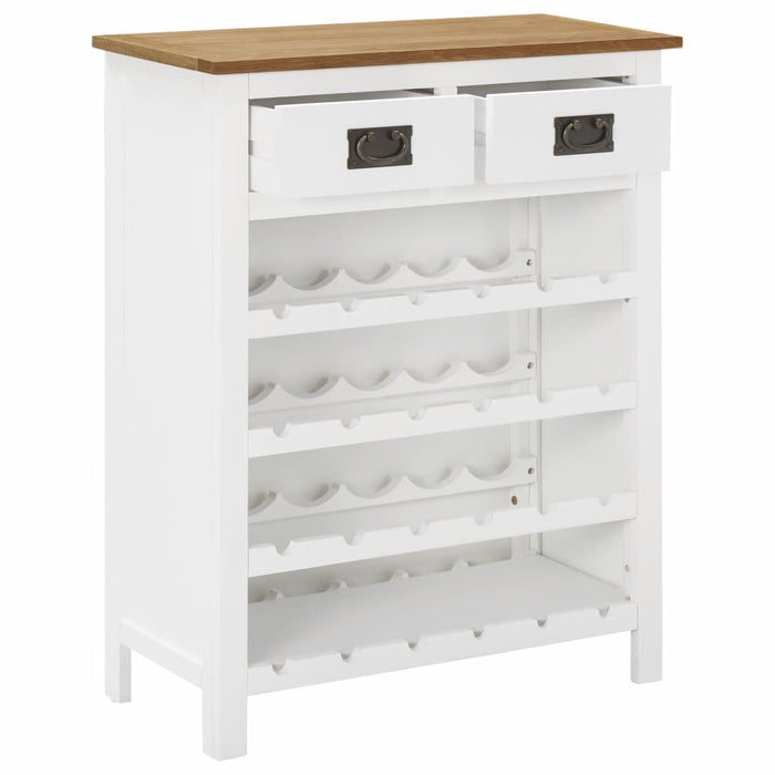 Classic White Wine Cabinet Solid Oak Wood