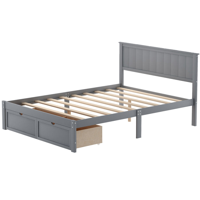 Higgins Full Size Platform Bed with Under Bed Drawers