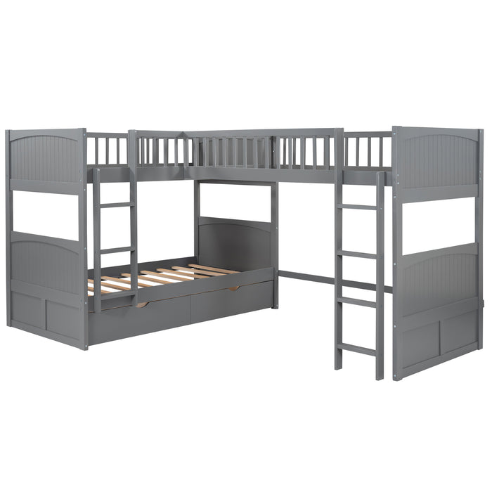 MyRoom Durable Twin Size Bunk Bed With Loft Bed