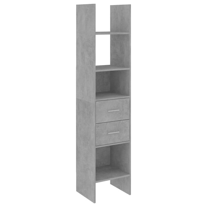 Book Cabinet Concrete Gray 15.7"x13.8"x70.9" Chipboard
