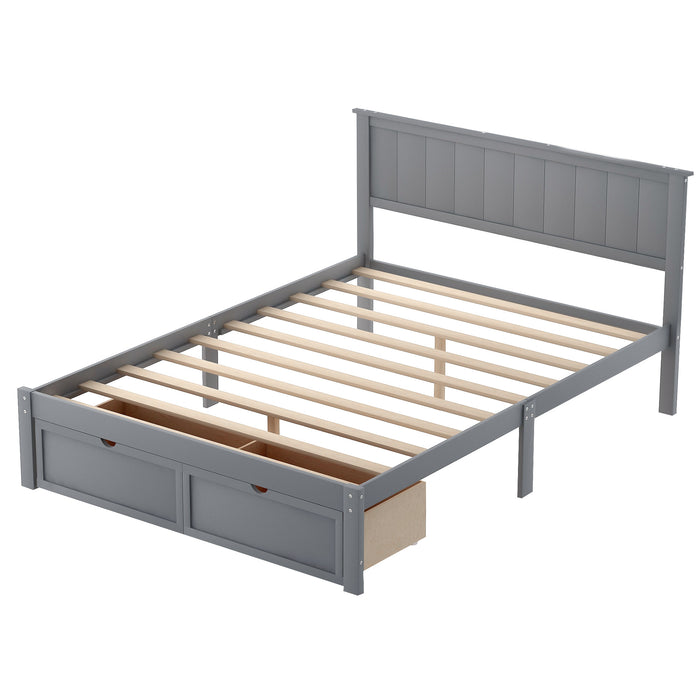 Higgins Full Size Platform Bed with Under Bed Drawers