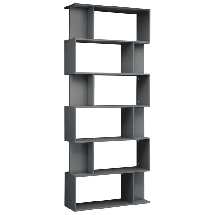 Book Cabinet/Room Divider High Gloss Gray 31.5"x9.4"x75.6"