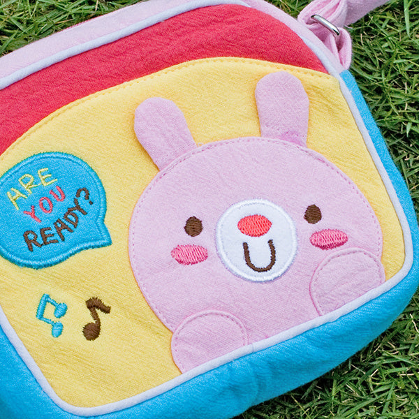 [Pink Rabbit] Embroidered Applique Swingpack Bag Purse / Wallet Bag