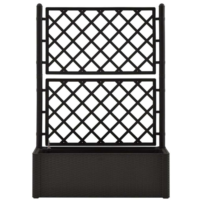 Garden Raised Bed with Trellis and Self Watering System Anthracite