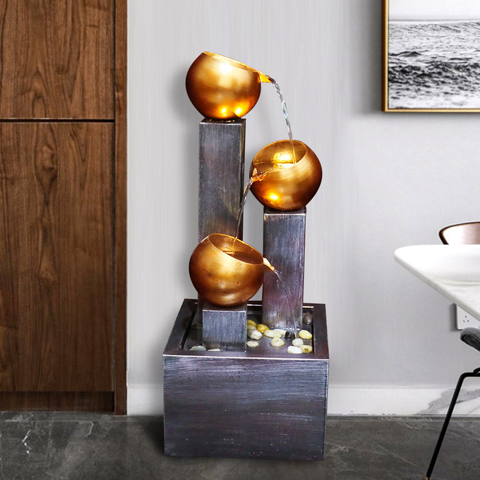 3 Tier Metal Floor Indoor/outdoor Water Fountain