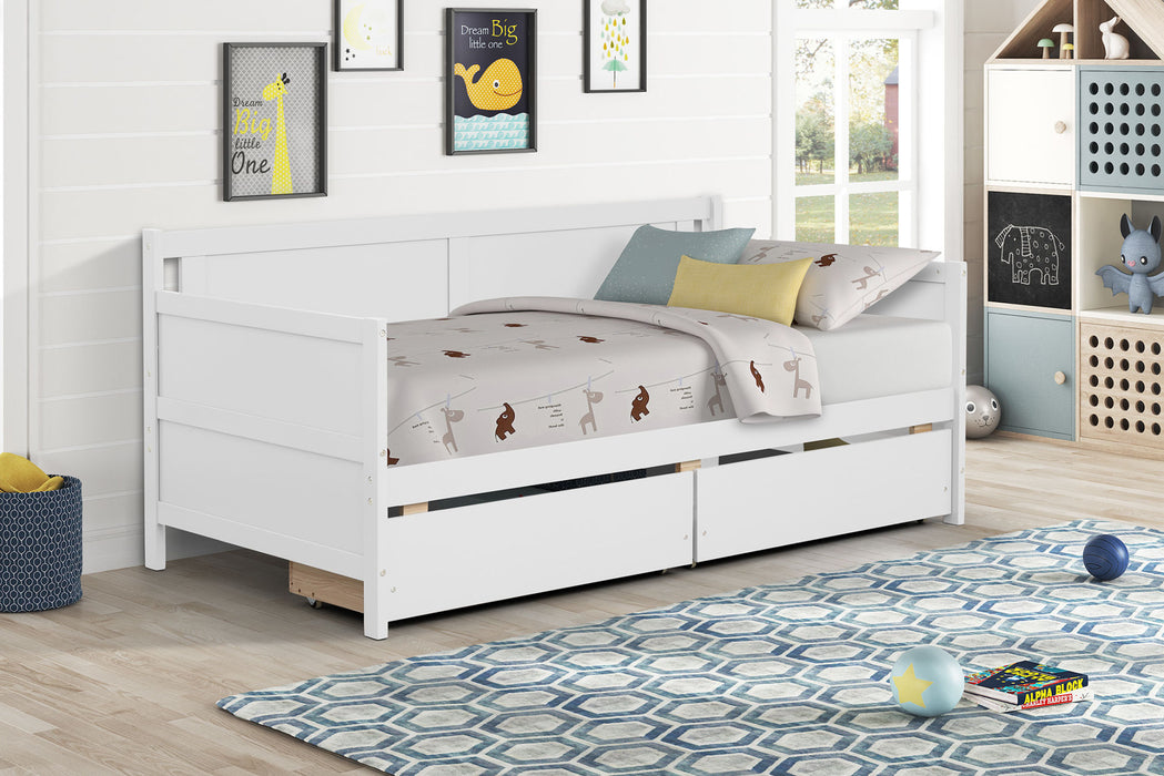 Daybed with 2 drawers,White