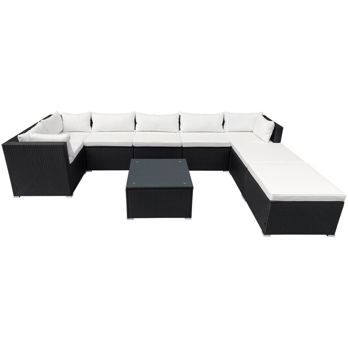 9-piece Outdoor Patio PE Wicker Rattan conversation Sectional Sofa sets