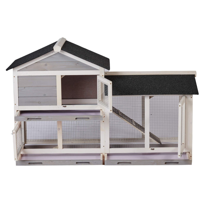 Chicken House, 58" Waterproof Wooden Animal Hutch, Indoor Outdoor Chicken Coop Rabbit Hutch Kit w/Roof, Garden Backyard Rabbit Cage/Guinea Pig House/Hen House, Animal Hutch for Small Pet