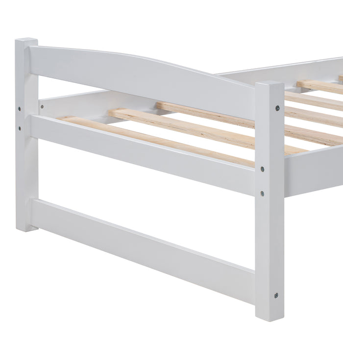 [Not allowed to sell to Walmart] Wooden Daybed with Trundle, Twin Size Captain&rsquo;s Bed, White(New)
