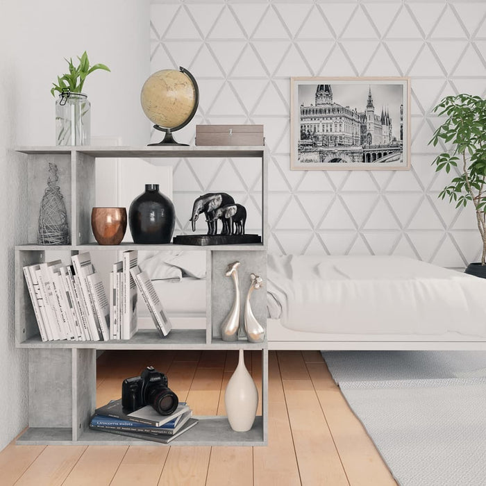Book Cabinet/Room Divider Concrete Gray 31.5"x9.4"x37.8" Chipboard