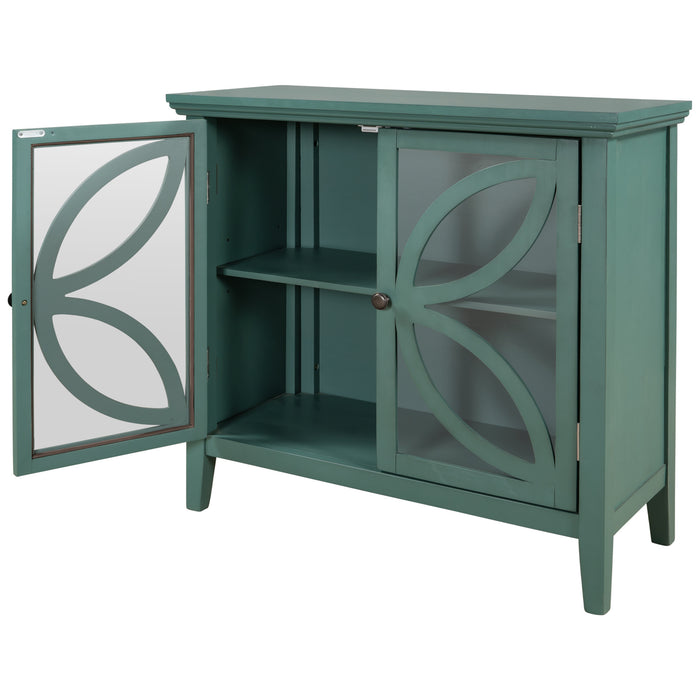 Accent Storage Cabinet Wooden Cabinet with Decorative transparent Door, Modern Sideboard for Entryway, Living Room, Bedroom