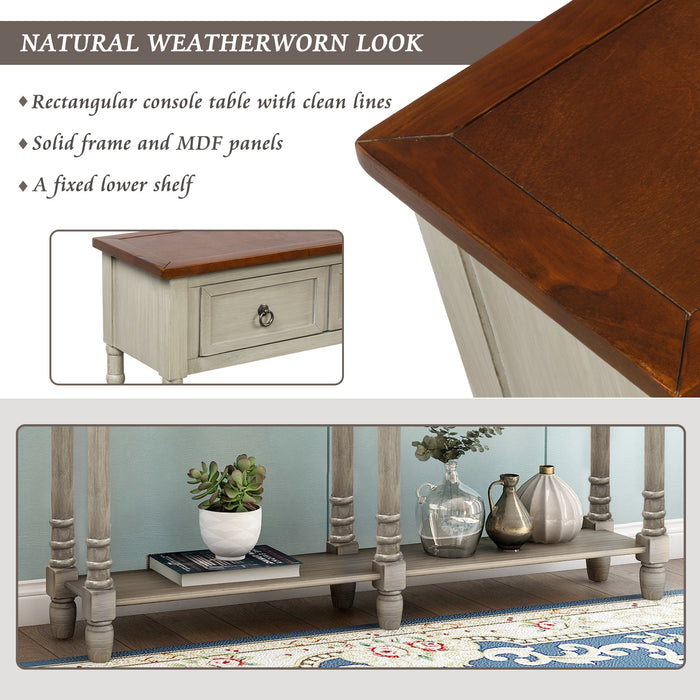 Mullens Console Table with Storage Console (Antique Grey)