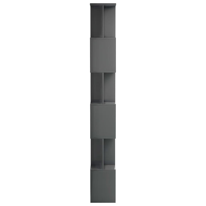 Book Cabinet/Room Divider High Gloss Gray 31.5"x9.4"x75.6" Chipboard