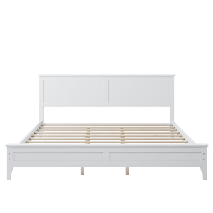 Modern Solid Wood King Platform Bed