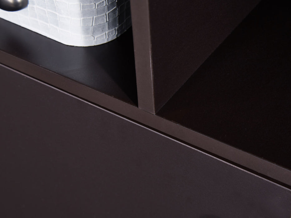 67\" Bookcase with Doors, 3-tier Bookshelf