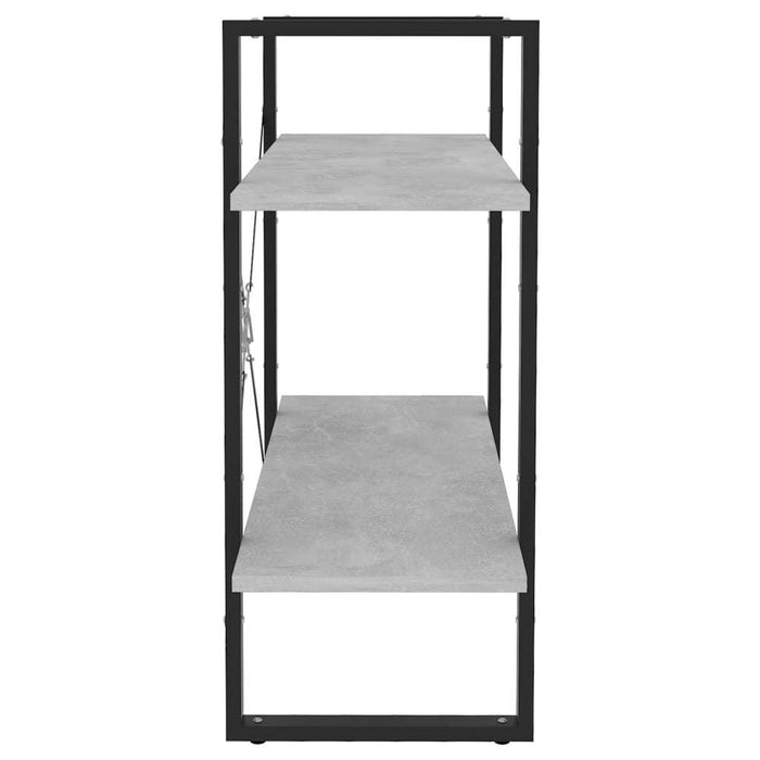 2-Tier Book Cabinet Concrete Gray 31.5"x11.8"x27.6" Chipboard