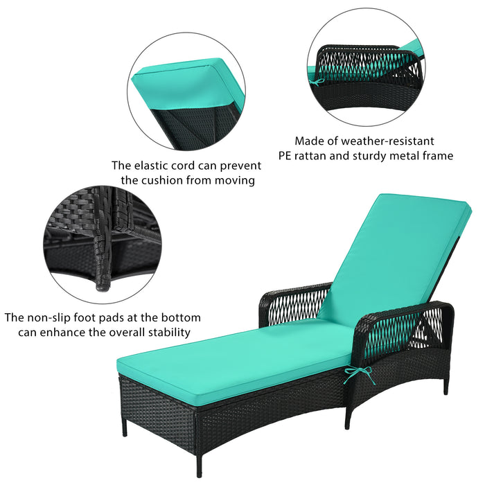 Outdoor patio pool PE rattan wicker chair wicker sun lounger