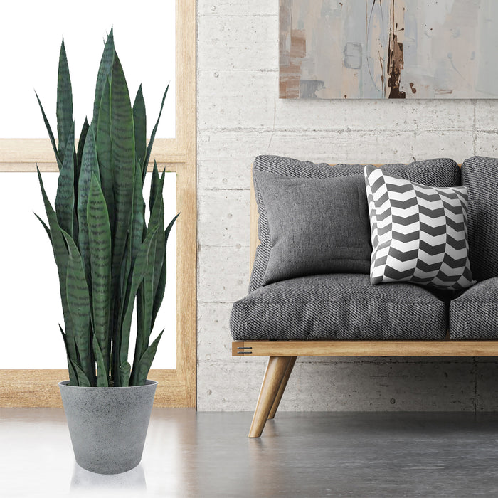 2 Pcs 15" Round Plant Pots with Drainage Holes, Dark Grey