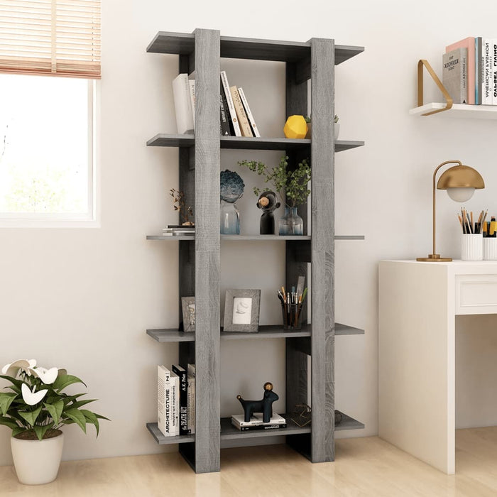 Book Cabinet/Room Divider Gray Sonoma 31.5"x11.8"x63" Chipboard