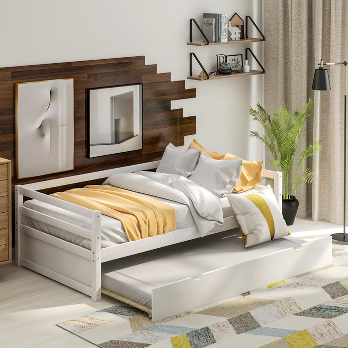 Henrys Elegant White Twin Daybed with Trundle