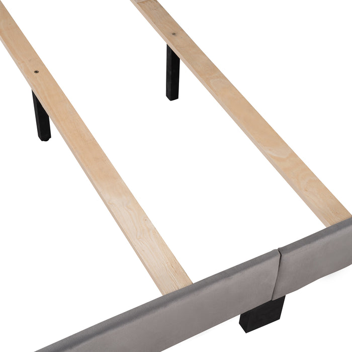 New Space Queen Size Velvet Upholstered Platform Bed